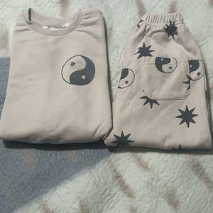 Kids Yin Yang Pajama Set - Gray